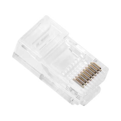 Bote con 100 Plugs Pass through RJ45 Cat5e sin blindaje,