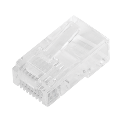 Bote con 100 Plugs Pass through RJ45 Cat5e sin blindaje,