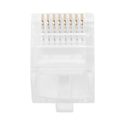 Bote con 100 Plugs Pass through RJ45 Cat5e sin blindaje,