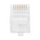 Bote con 100 Plugs Pass through RJ45 Cat5e sin blindaje,