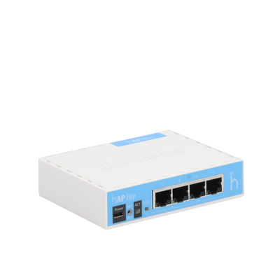 (hAP Lite) 4 Puertos Fast Ethernet y  Wi-Fi 2.4 GHz 802.11