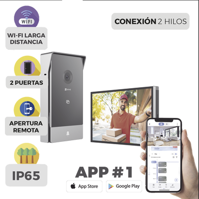 Videoportero IP Conexión a 2 Hilos / Con Monitor Wi-Fi para