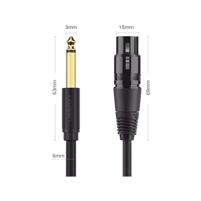 Cable para Micrófono Plug 6.35 mm (1/4 Inch) Macho a XLR