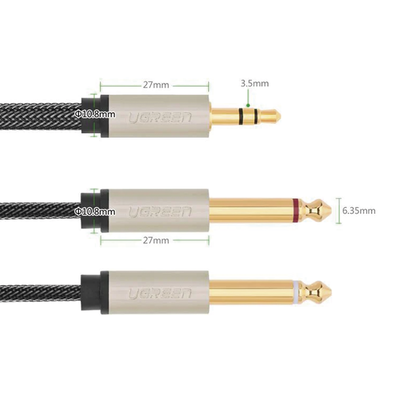 Cable de Audio Premium de 3.5 mm a 6.35mm / Blindaje