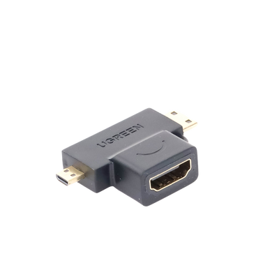 Adaptador Micro + Mini HDMI Macho a HDMI Hembra / Mini HDMI