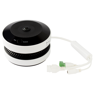 (HikFire) Mini Fisheye IP 4 Megapixel con Detector de Humo /