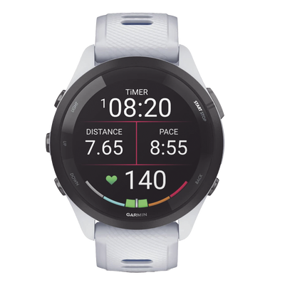 Forerunner® 265, Bisel negro con carcasa en blanco y correa