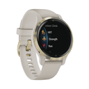 Reloj Garmin Venu 2S color beige en bisel de acero