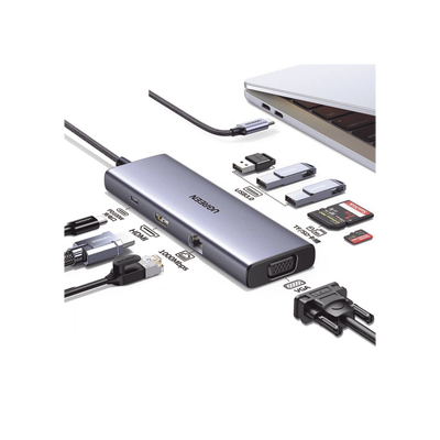 HUB USB-C (Docking Station) 9 en 1 / 3 USB-A 3.0 / USB-C PD