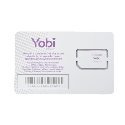 SIM Yobi para dispositivos móviles 3G/4G, 1GB Mensual por 1