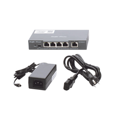 Switch Administrable PoE con 5 puertos Gigabit, 4 PoE