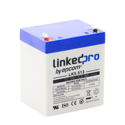 Batería 12 Vcc / 5.5 Ah / UL / Vida útil promedio 5 años