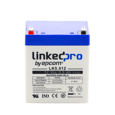 Batería 12 Vcc / 5.5 Ah / UL / Vida útil promedio 5 años