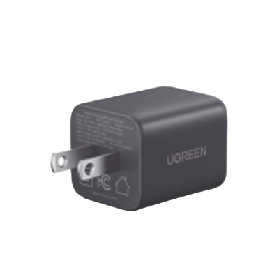 Cargador rápido GaN 1A1C de 20 W y 2 puertos
