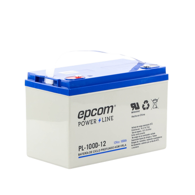 Acumulador EPCOM 12V, 100Ah Tecnología VRLA AGM Ciclo