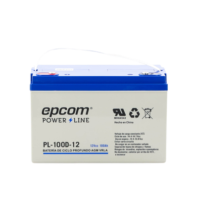 Acumulador EPCOM 12V, 100Ah Tecnología VRLA AGM Ciclo