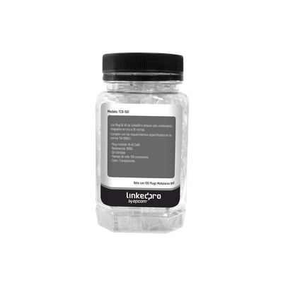 Bote con 100 Piezas de Plug Modular RJ45 Cat6 sin blindaje,