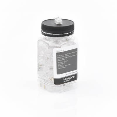 Bote con 100 Piezas de Plug Modular RJ45 Cat6 sin blindaje,