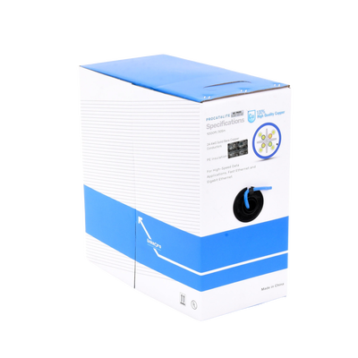 Bobina de cable de 305 metros Cat6, CM, 24 AWG, Alto