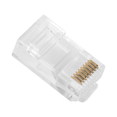 Bote con 100 Plugs Pass through RJ45 Cat6 sin blindaje,