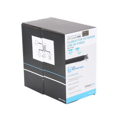 Bobina de cable de 305 m, Cat5e, color negro, sin blindar,