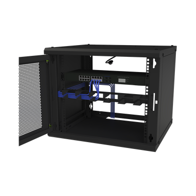 Gabinete de Pared Fijo, Puerta Perforada, con Rack de 19in,