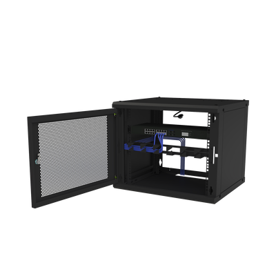 Gabinete de Pared Fijo, Puerta Perforada, con Rack de 19in,