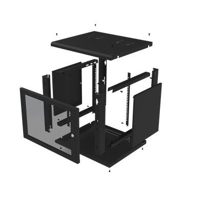 Gabinete de Pared Fijo, Puerta Perforada, con Rack de 19in,