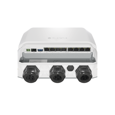 RB5009UPr+S+OUT 8 puertos PoE in/out, 1 SFP+, Solo RouterOS