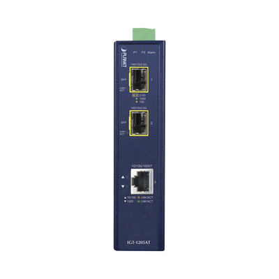 Convertidor de Medios Industrial de 1 Puerto Ethernet
