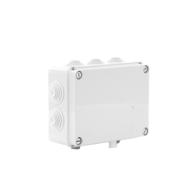 Caja de derivación de PVC Auto-extinguible con 10 entradas,