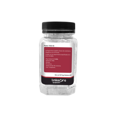 Bote con 100 Piezas de Plug Modular RJ45 Cat5e Blindado,