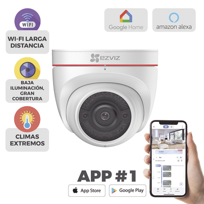 Domo IP 2 Megapíxel / Wi-Fi / Sirena y Estrobo /Audio de