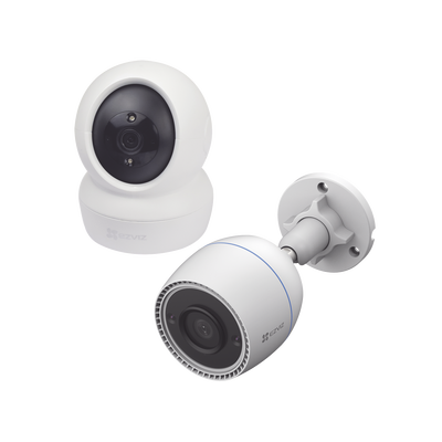 Kit Cámaras WiFi EZVIZ Interior C6N y Exterior C3TN con App