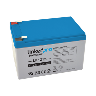 [LK1212] Batería AGM 12V 12Ah con Terminal F1/F2 para Sistemas de Seguridad