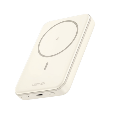 Power Bank MagSafe 10000mAh, 20W, Carga Rápida, Inalámbrica, Beige