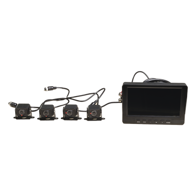 [AE-VD2501A-A] Sistema de Monitoreo con 4 Cámaras 1080p y Pantalla LCD 7", IP68