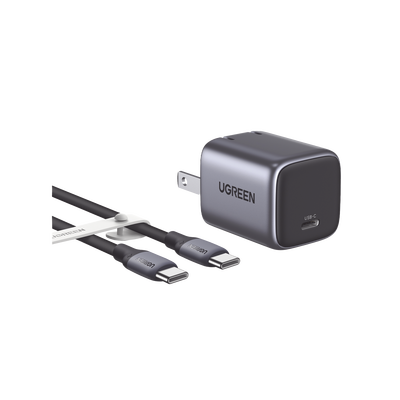 Combo Cargador Nexode Mini 30W PD GaN Tech + Cable USB-C 60W