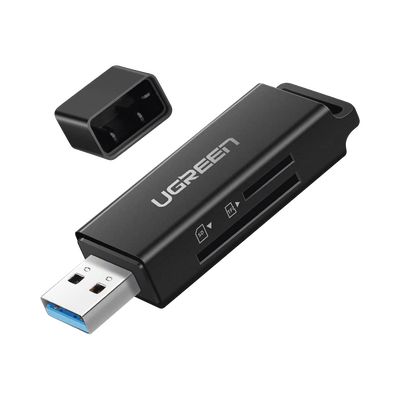 Lector de tarjetas SD portátil USB 3.0 de doble ranura /