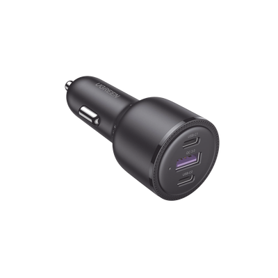 Cargador de Auto de 69W | 2 Puertos USB-C | 1 Puerto USB-A |