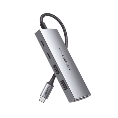 HUB USB-C 3.2 4 en 1 | 2 Puertos USB-C 3.2 (10 Gbps) | 2