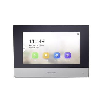 Monitor IP WiFi Hikvision 7" Touch PoE para Videoportero, Apertura Remota