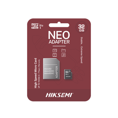 [HS-TF-C1/32G/NEO/A] MicroSD HIKSEMI 32GB Clase 10 con Adaptador 92MB/s