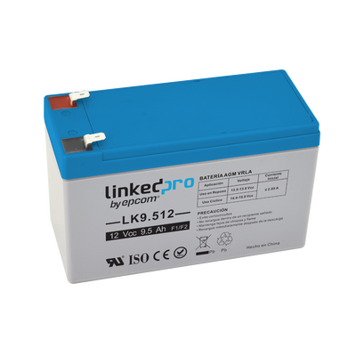 [LK9.512] Batería AGM 12V 9.5Ah UL Certificada Terminal F1/F2 para Respaldo