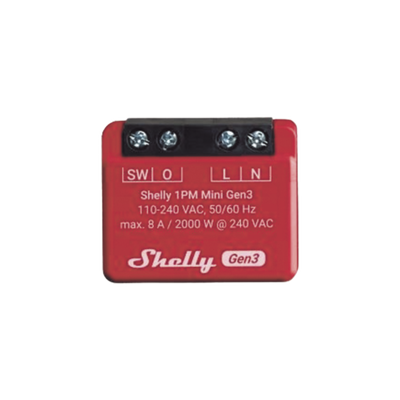 [SHELLY1PMMINIGEN3] Mini Interruptor WiFi 8A con Medidor de Consumo SHELLY