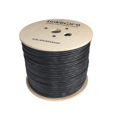 [EP-CAT-5E-V2P] Cable Siamés Cat5E + 2x16 AWG para CCTV Exterior 305m