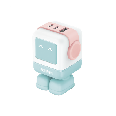 Cargador UGREEN RobotGaN 65W con Pantalla y 3 Puertos
