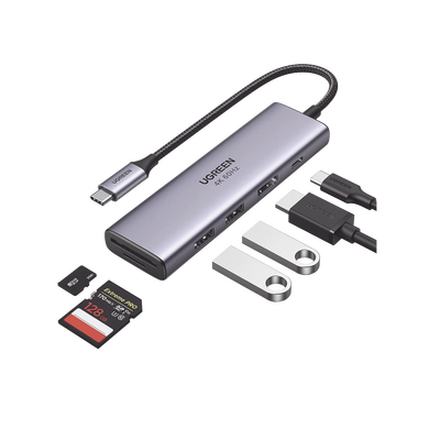 HUB USB-C 6 en 1 UGREEN con HDMI 4K y USB 3.0 Alta Velocidad