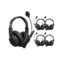 Diadema binaural inalámbrica 500 m con cancelación IA y Bluetooth