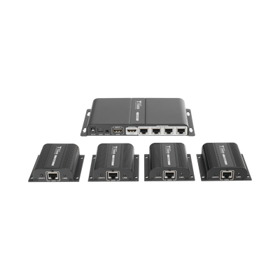 Kit extensor HDMI 1x4 con PoC, IR, EDID y resolución 1080p a 40 m